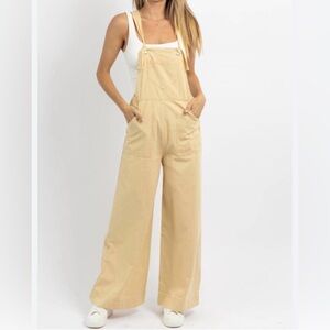 Papermoon The Britton Flare Women's Yellow Overalls Wide Legs